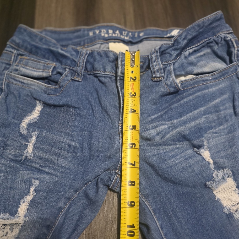 Hydraulic Premium Skinny Jeans Size 3/4 Distressed Ripped Blue Denim Low Rise... - Picture 7 of 9